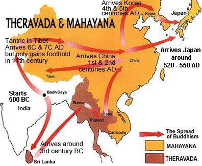 spread of buddhism map